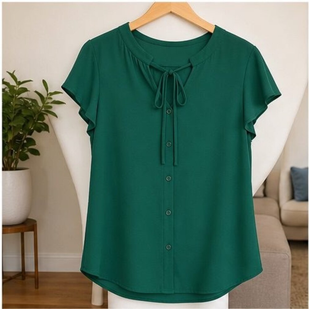Emerald Button Blouse